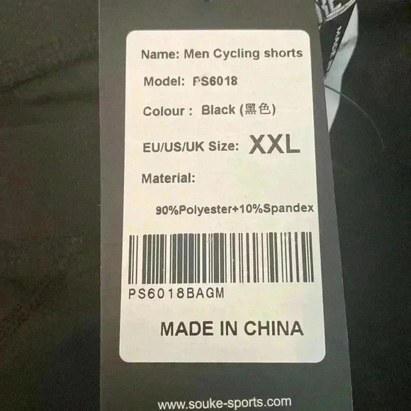 Souke Sports Black Men’s Padded Cycling Shorts NWT Size XXL - Picture 8 of 10